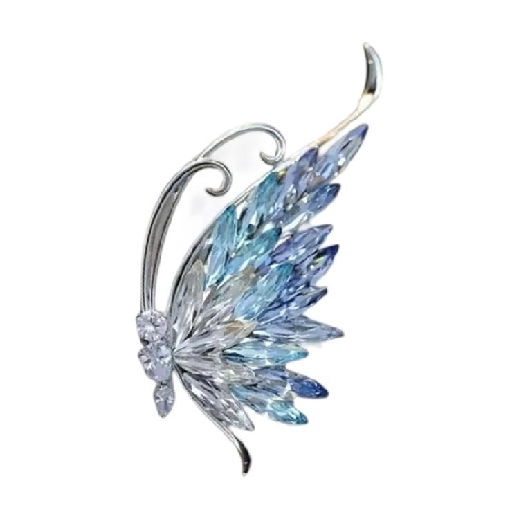 

Stylish Crystal Tone Butterfly Brooch Versatile Accessory For Dresses Jackets And Bags Sturdy Yet Comfortable Fit синій