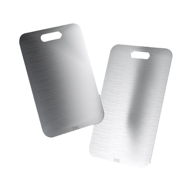 Double-Sided Antibacterial Stainless Steel Cutting Board - 316 Grade, Thick, Mildew-Proof, Large Kitchen Chopping Surface