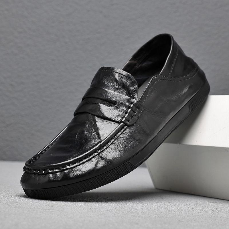 2025 new Doudou shoes men's shoes loafuchao shoes men's Korean version versatile one-pedal driving casual leather shoes