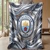 Manchester City Theme Blanket Soft Flannel Blanket Plush Throw Blanket Cozy Sofa Bed Blanket for Home Decor