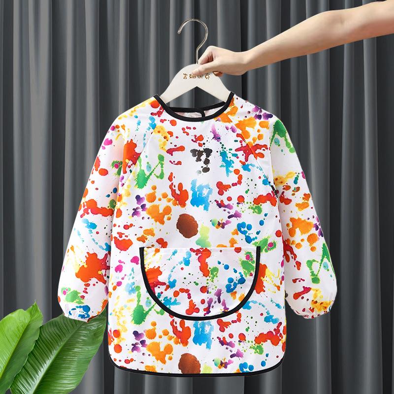 Kids Waterproof Painting Apron Sleeveless & Long Sleeve Smock Toddler Eating Bib Baby Art Craft Overall