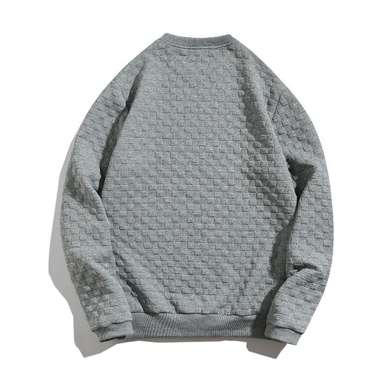 Men's Slim Fit Crew Neck Long Sleeve Plaid Casual Base Layer Shirt.