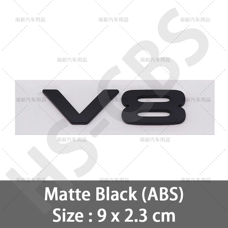 3D ABS Bilmotor Slagvolym Logotyp V8 Bokstav Emblemet Bakluckeemblem Auto Baklucke Dekaler