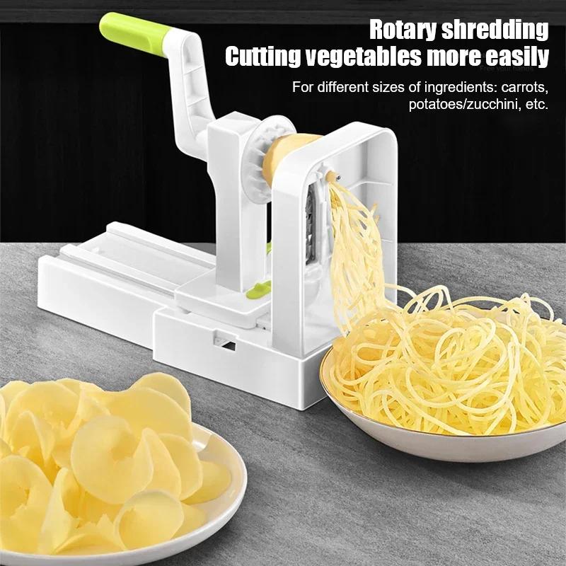 Grattugia per Verdure Affettatrice a Spirale per Patate Macchina a Spirale per Frutta e Verdura Whirlwind Sfacciatrice per Pasta Utensili da Cucina Multifunzionali