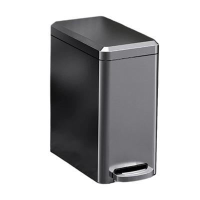 Quiet Lid Stainless Steel Kitchen Trash Can Large Capacity Rustproof Bathroom Bin NonSlip Base For Modern Home Office