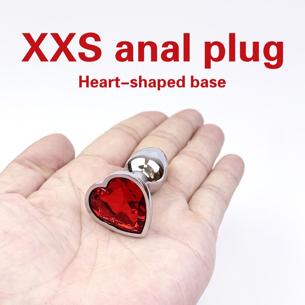 Heart-shaped metal anal plug  Beginner's anal plug  Anal massage dilator  Adult couples sex toy  Masturbation stimulation tool