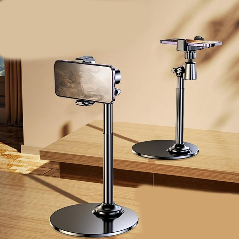 360 Degree Rotating Phone Holder Table Support Stand Multi Angle Adjustable Retractable Holder Stand for Live Broadcast