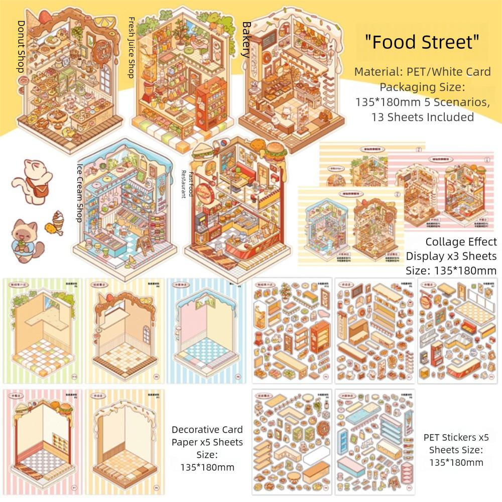 Visual Stacking 3D Landscape Sticker PET DIY Toy Game Stickers  Children Gift
