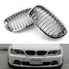 1Pair Front Hood Grilles Kidney Grill Chrome 51137064317 51137064318 for BMW 3-Series E46 Coupe Cabrio 2-Door 2003-2006 Facelift
