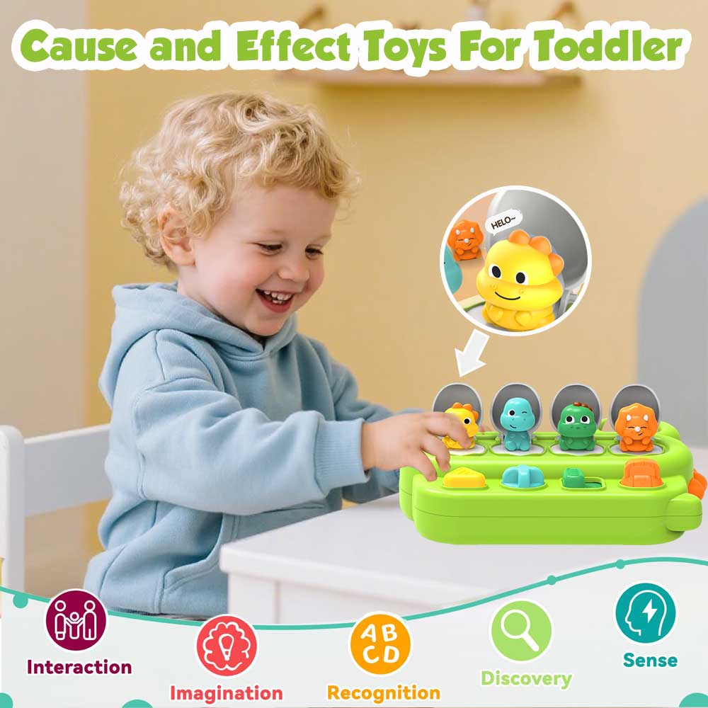 NEW Montessori Pop up Dinosaur Toys and Learning Boxes - Enhance Logic and Motor Skills Suitable for Children's Birthday Gifts