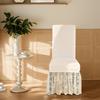 Milk-Silk Fabric Chair Cover Lace Trim Skirted Dustproof Non-Slip Decorative Seat Cover Minimalist Luxury Style Chair Protector