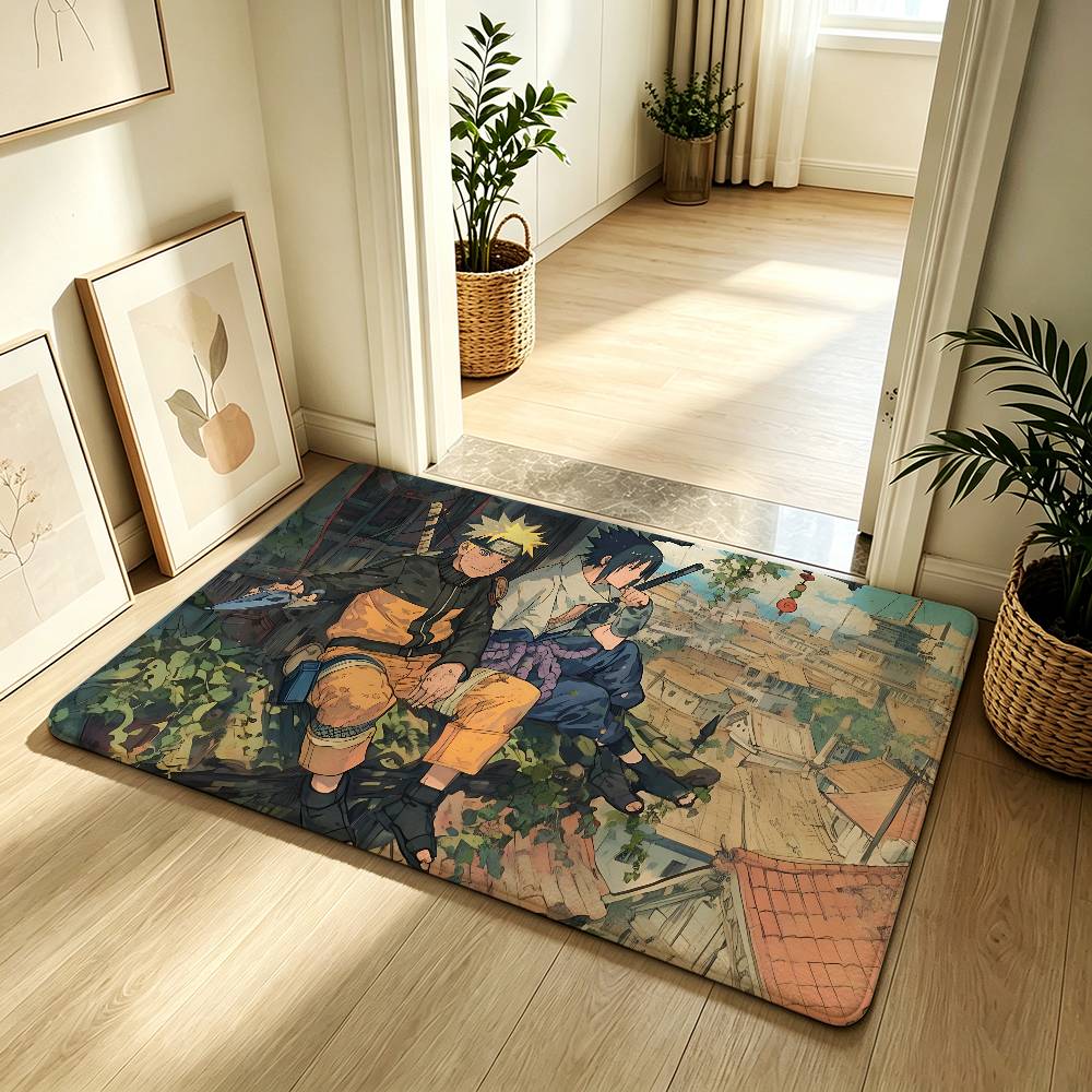 Anime N-narutoS Classic Carpet Bathroom Anti-slip Mat Door Mat Home Decoration Mat Entrance Door Mat Scratch-resistant Door Mat
