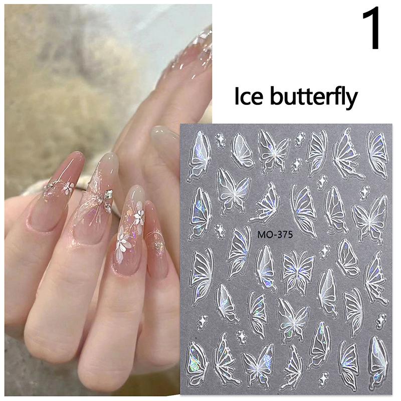 

1 шт. 5D блестящие наклейки для ногтей в виде бабочек Kawaii Aurora Butterfly Nail Art Charms Decorations Decals Diy Manicure Adhesive Slider