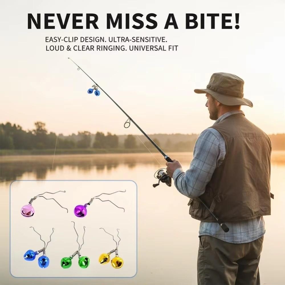 5/10Pcs Metal Fishing Bite Alarm Bell High Sensitivity Fishing Rod Alert  Sea Fishing
