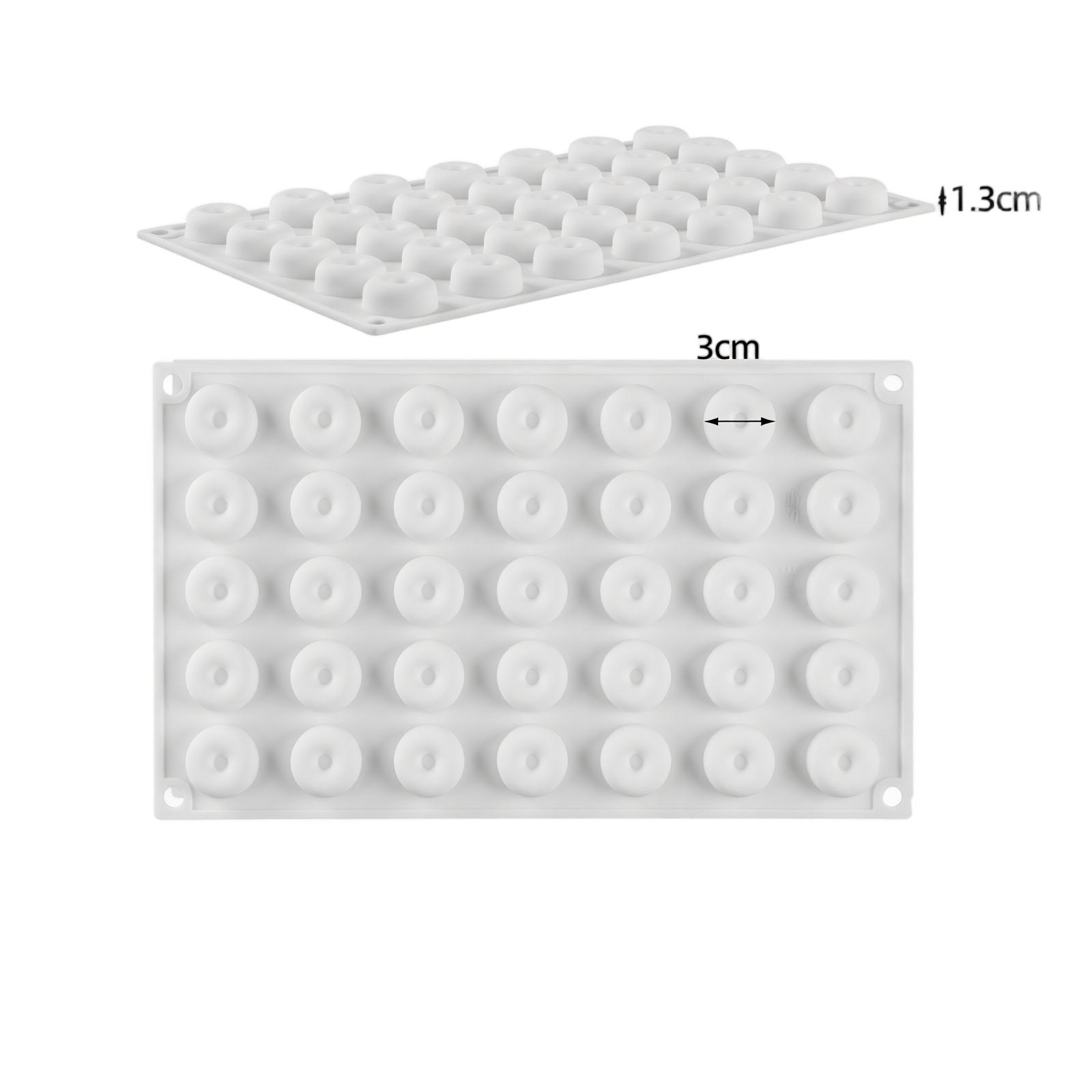 Food Grade Silicone Mini Donut Mold 36 Cavities Heart Shape Round Donut Cookie Baking Mold Flexible Non Stick Tray one size