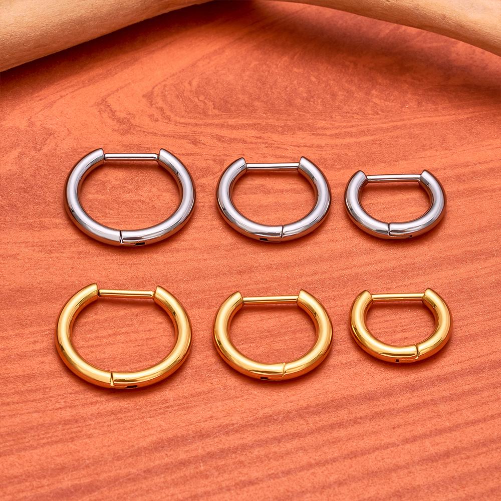 G23 Titanium Piercing 16G/18G 8/10/12mm Nose Ring D Shape Segment Ring Clicke Cartilage Tragus Helix Lip Piercing Body Jewelry