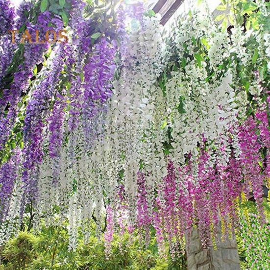 Artificial Wisteria Flowers Vine Silk Flower Wedding Garden Party Hanging Decor Live City Fashion Home Decor