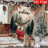 2D Flat - 2D Flat - 2D Flat Christmas Reindeer Garden Flag (1) Outdoor Garden Flag Double-Sided Home Decoration Courtyard Decoration Outdoor Decorati