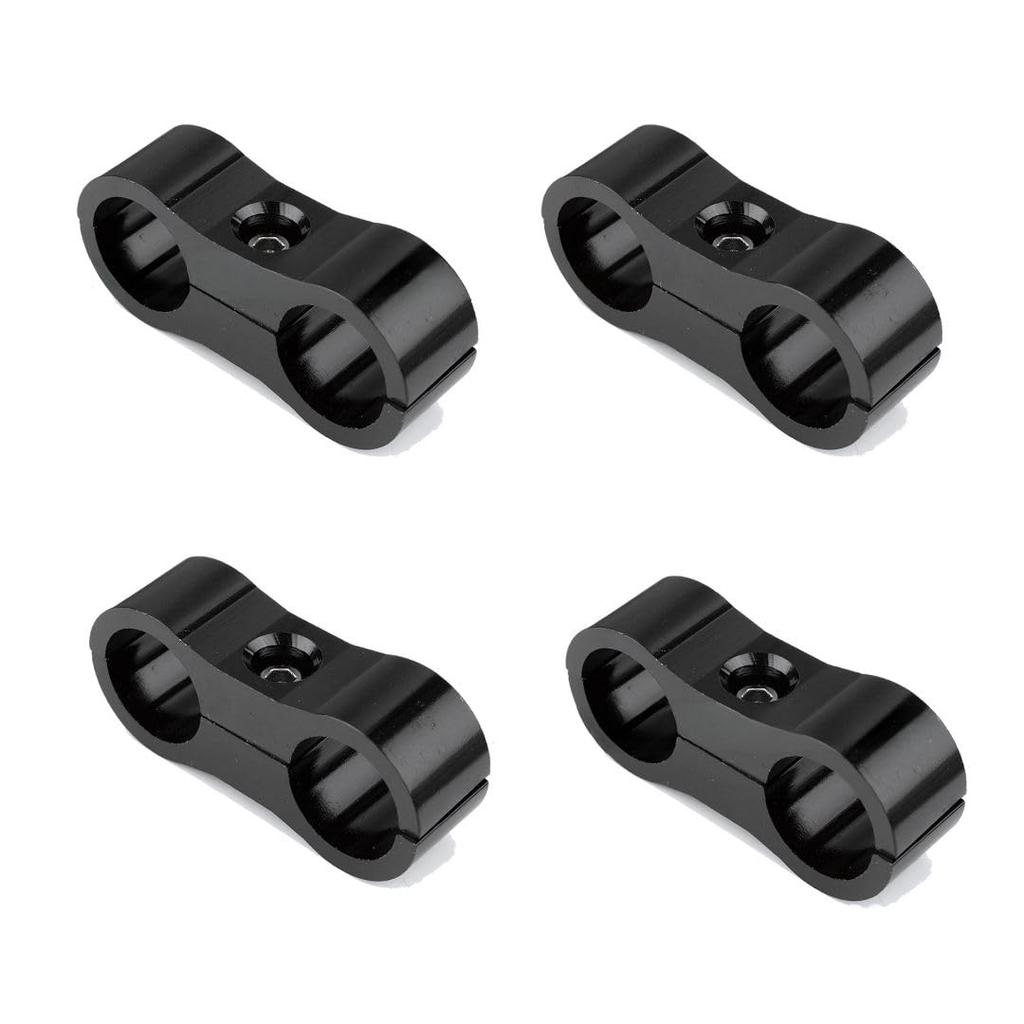 Aluminum Hose Separator Clamps 2 Holes 4 Pack Car Motorcycle Plumbing Wiring Organizing Mount