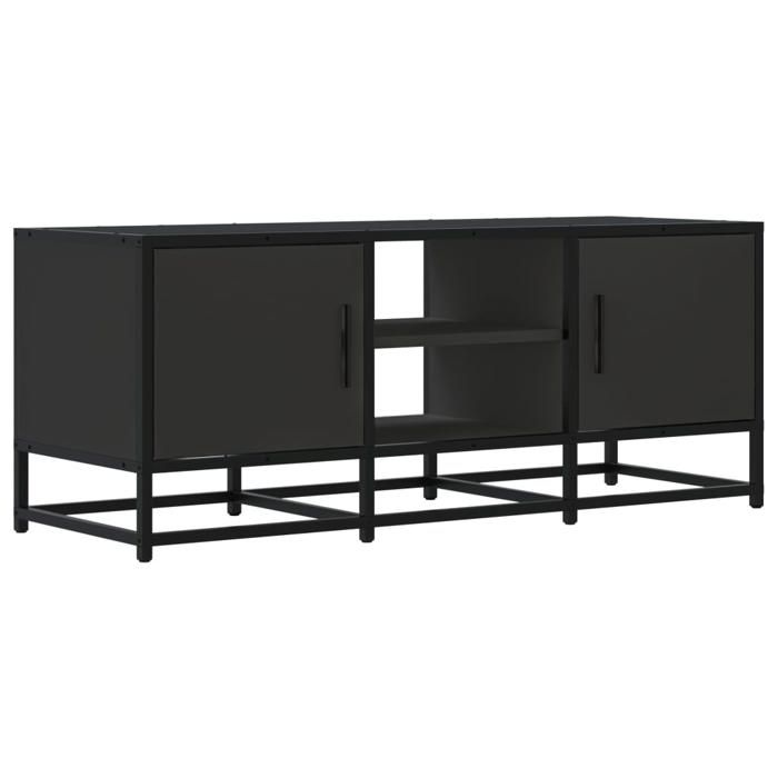 VidaXL Meuble TV noir 100x35x41 cm bois d'ingénierie et métal, banc TV, meuble hifi, centre de divertissement, buffet TV, 848834