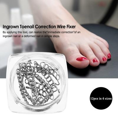 12PcsBox Ingrown Toenail Correction Wire Fixer 6 Sizes Ingrown Toe Corrector Pedicure Treatment