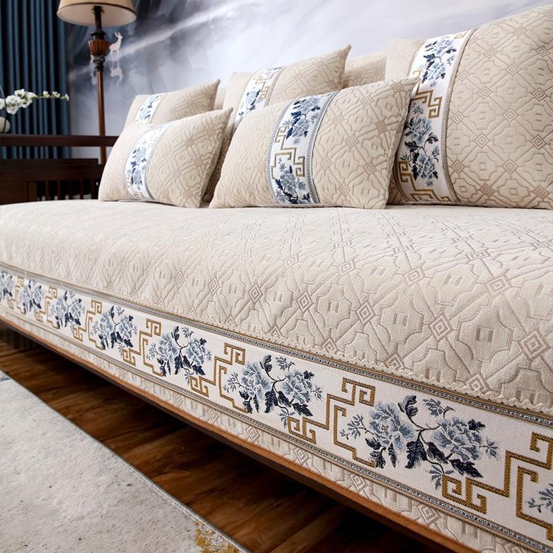 New Chinese Chenille Sofa Covers All-season Living Room Decoration Sofa Cushion Anti-slip Solid Wood Couch Cover Sofa Towel Home