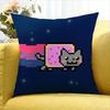 cute Rainbow Alien Nyan Cat    Various Sizes Square Pillow Case For Car Home Bedchamber Decor