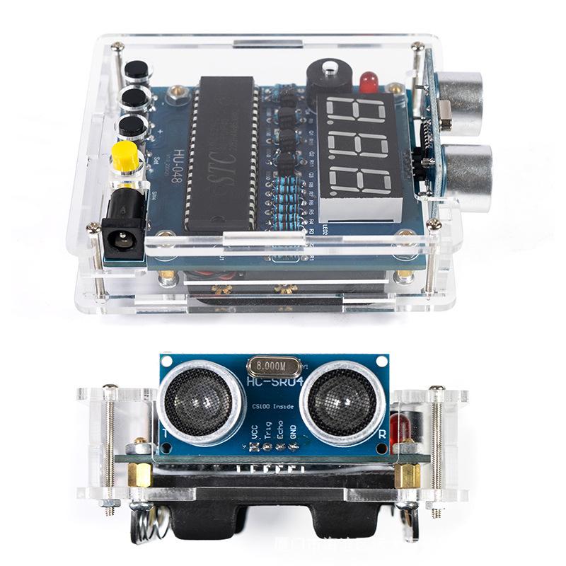 51 Microcontroller Ultrasonic Distance Measurer DIY Kit - Backup Radar Alarm with Electronic Welding