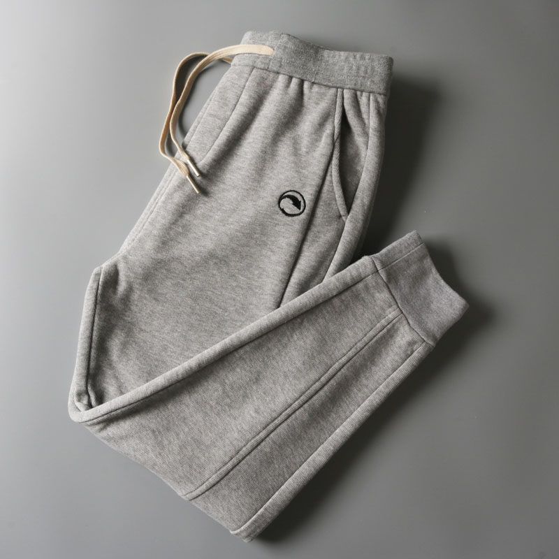 Sweatpants Cut-off Label Casual Autumn and Winter Loose Track Pants Light gray(Fleece-lined) EUR36
