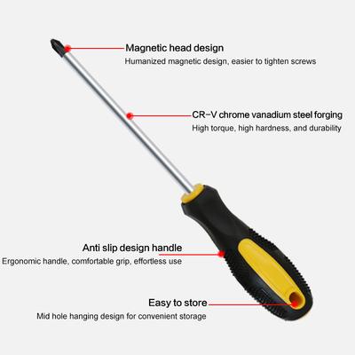 NEW Long Handle Screwdriver Slotted Cross Head Magnetic Screwdriver Bits Anti Slip Manual Tools Screw Driver Bolt Driver