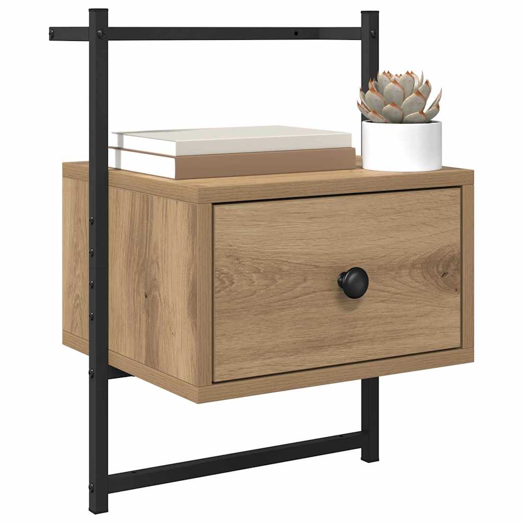 Nightstand Set of 2 Artisan Oak Finish 35 X 30 X 51 Cm Engineered Wood