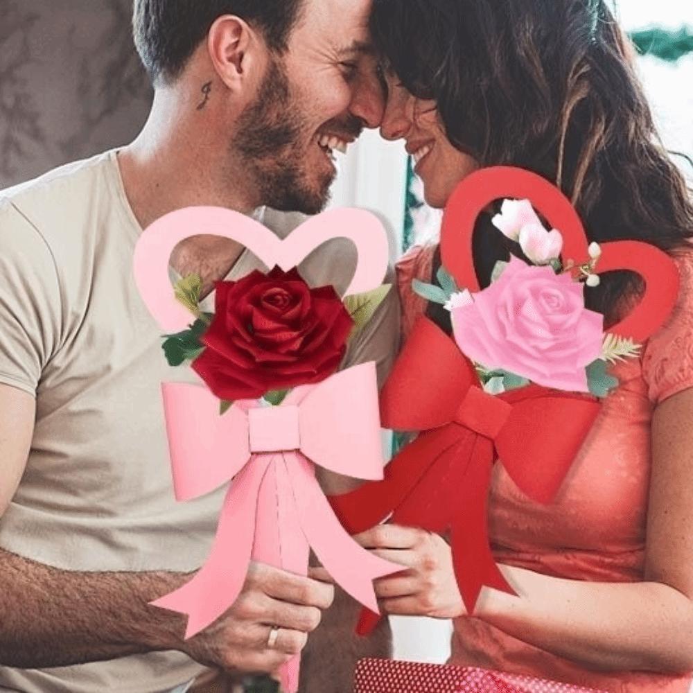 Handheld Flower Packaging Box Romantic Paper Bowknot Bouquet Gift Box Portable Decorative Flower Arrangement Box Party Decor