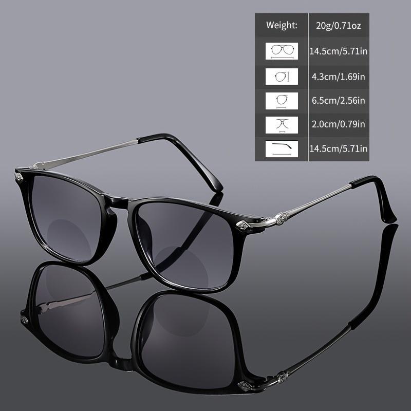 +100~+400 1 Pair Vintage Reading Glasses Dual-Use Presbyopic Lenses with Resin Material Metal Frame Protective Flower Design