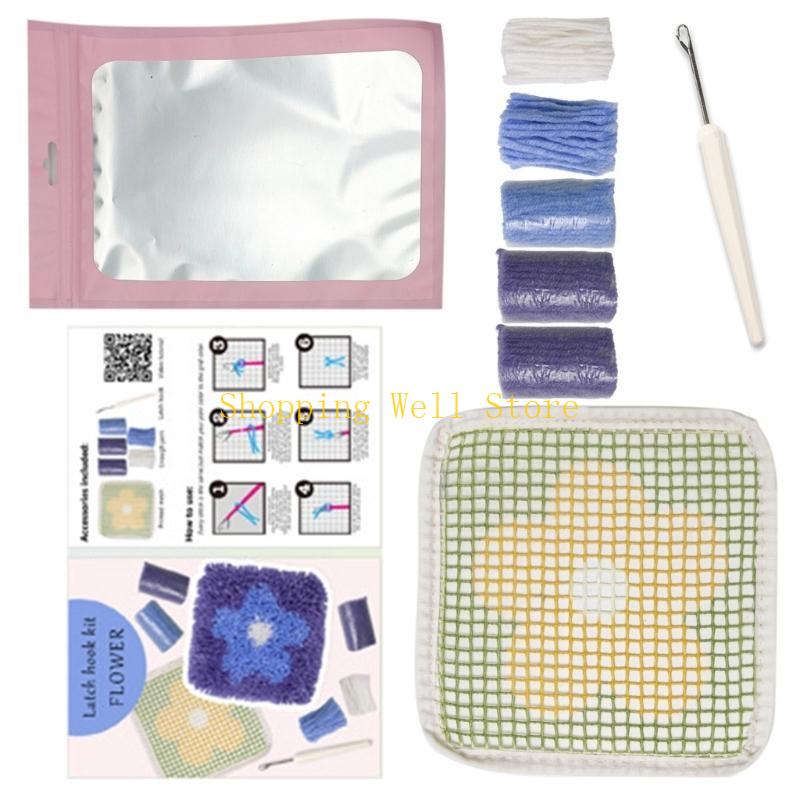 KX4B Knitting Kits for Starter Latched Hook Kits Handmade Making Kits