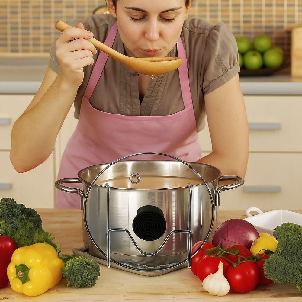 2pcs Stainless Steel Pot Lid Holder Anti-Tip Space-Saving Lid Storage Stand Non-Slip Pot Cover Rack Kitchen Tools