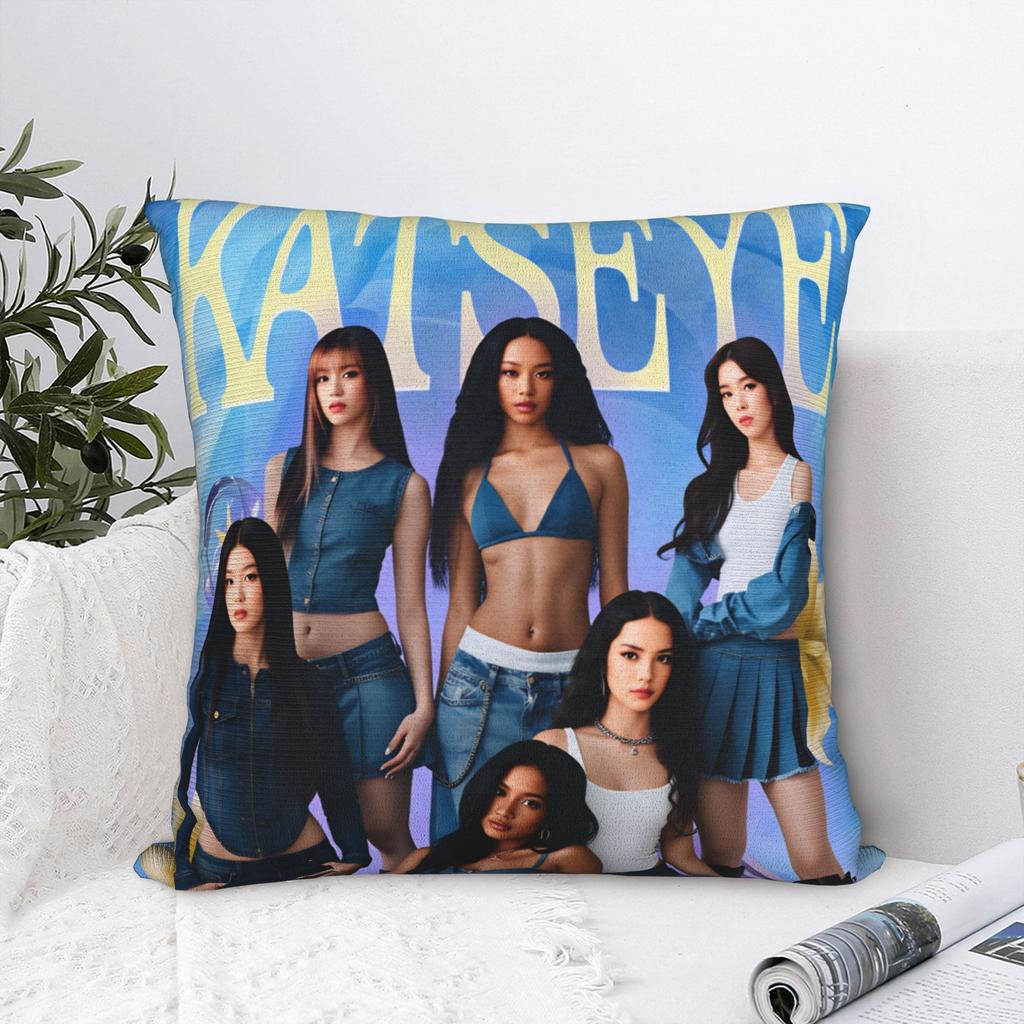 Katseye Kpop Music Pillow Cover Cute Funny Pillow Case For Living Room Sofa Soft Pillowcases Gift