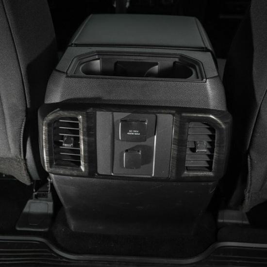 Black Wood Grain Rear AC Air Condition Outlet Vent Covers Trim for Ford 2016-19