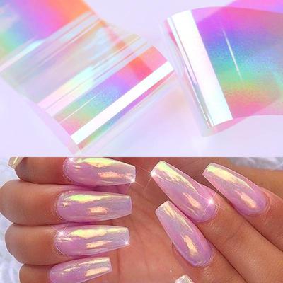 1Pcs Nail Polish Stickers Mirror Platinum Candy Glass Papers Nail Art DIY Tool