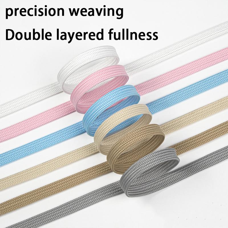 1Pair/3Pair New 0.8cm Wide Flat Durable Shoelace Suitable for A Variety of Shoes Solid-color High-quality Shoelaces