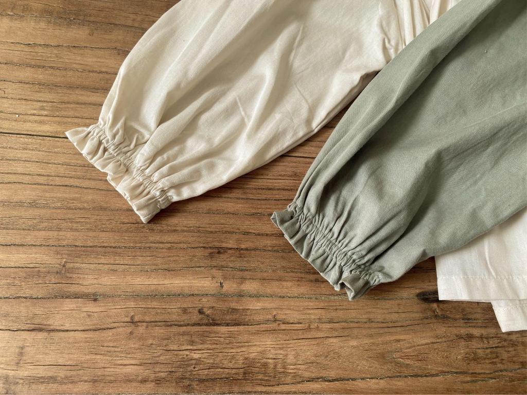 Autumn Lace Collar Loose Long Sleeve Blouse for Baby Girls