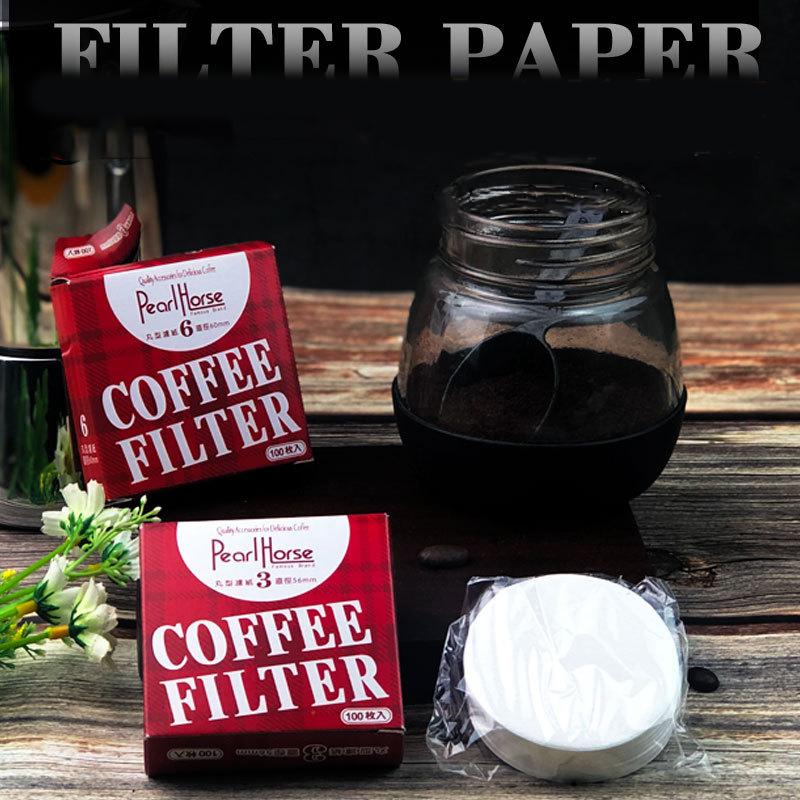 100Pcs Round Coffee Filter Paper Moka Pot Coffee Maker Filter Tools No.3 /No.6