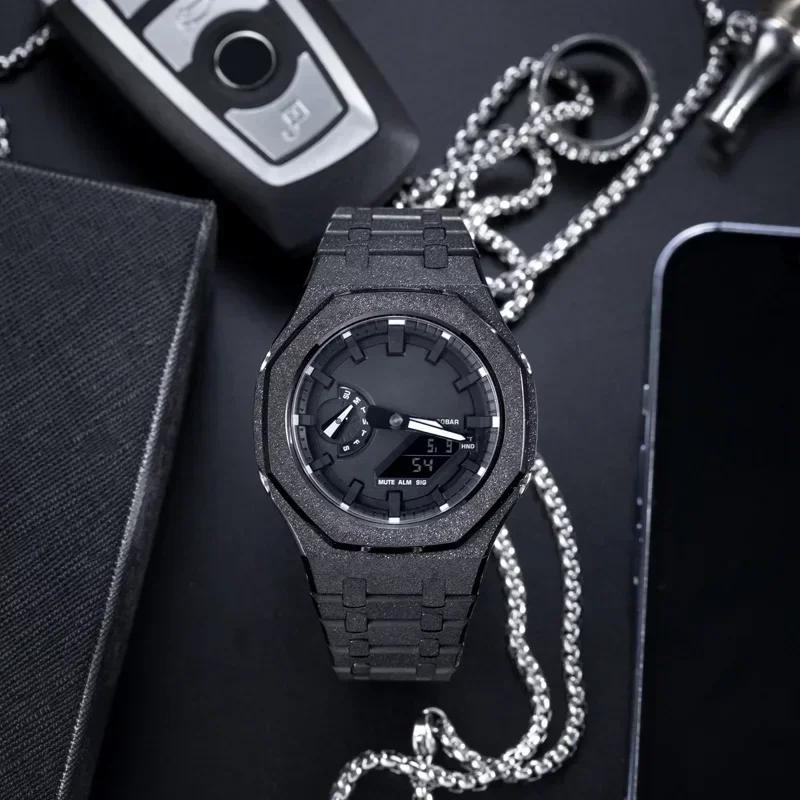 Zestaw modyfikacyjny Gen4 do Casioak GM2100 Metalowa obudowa ze stali nierdzewnej Gumowy pasek Zestaw do modyfikacji Akcesoria Casioak GM-2100 ze śrubami