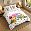 3-teiliges Bettwäsche-SetPocoyó-Cartoon Weiches Bettlaken und Zwei Kissenbezüge Heim-Schlafzimmer-Dekoration