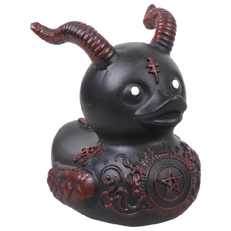 Duckieville Scultura di Anatra Statuetta Fatta a Mano Statua Anatra Punk e Rock Statuetta di Anatra Satanica