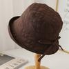 Padded bucket hat women autumn and winter travel sunscreen visor hat bow fashion versatile basin hat