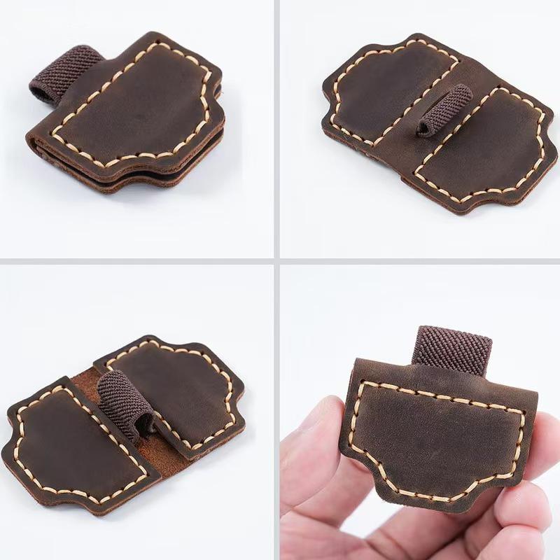 Retro Crazy Horse Leather Magnetic Bookmark & Pen Holder with Free Custom Laser Engraving
