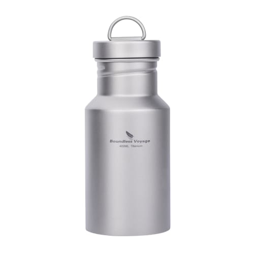 Boundless Voyage Titanium Water Bottle, Ultra-Lightweight, Wide-Mouth, Direct-Drink, for Hiking, Cycling, Sports, and Outdoor Activities, Camping, and