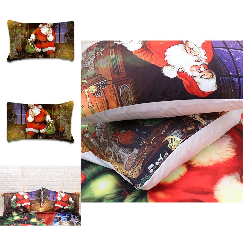 Festive And Cozy Christmas Kids Duvet Cover Pillow Cases Quilt Cover Santa Claus Bedding