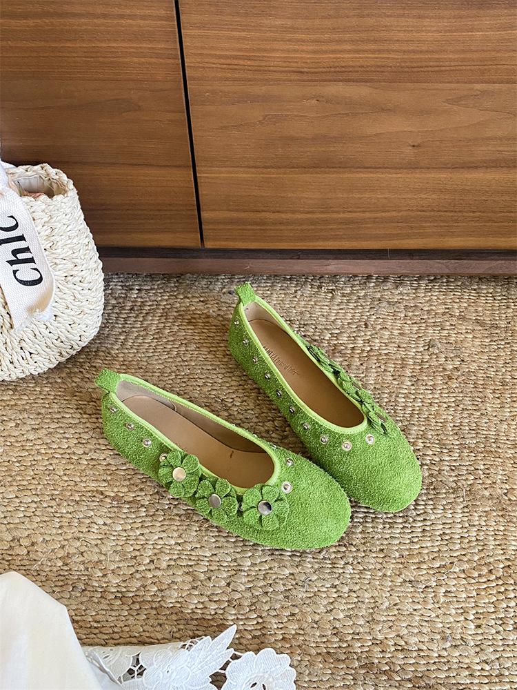 Leather Soft Sole Flat Bottom Retro Doudou Mary Jane Single Shoes Women's 2025 Fashion with Skirt Ballet Grandma Shoes Trend