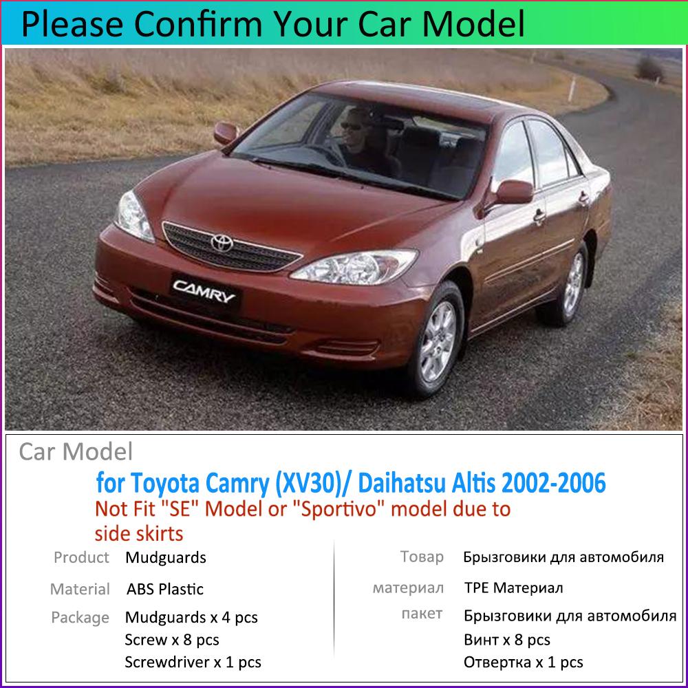 Per Toyota Camry 30 XV30 2002~2006 2003 2004 4 PZ Parafanghi Auto Anteriori Posteriori Paraspruzzi Paraspruzzi Protezione Paraspruzzi Auto